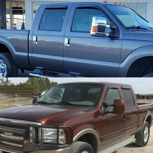 Smoke Tinted Window Visors Rain Sun Vent Guard Shade Compatible with Ford F-250 F-350 Super Duty Crew Cab 1999-2016 in Saudi Arabia
