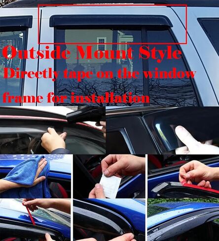 Smoke Tinted Window Visors Rain Sun Vent Guard Shade Compatible with Ford F-250 F-350 Super Duty Crew Cab 1999-2016 in Saudi Arabia