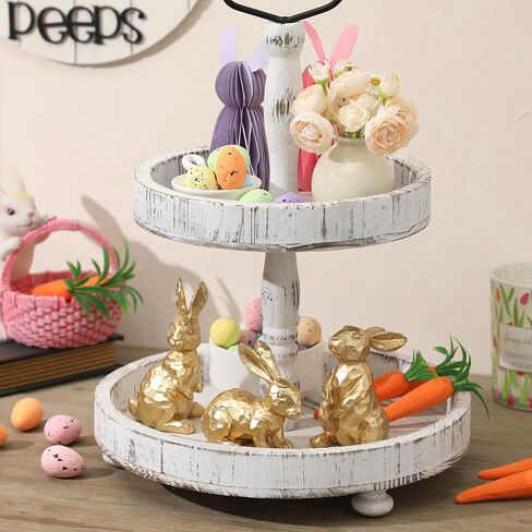 Easter Bunny Decorations - Set of 3 Golden Resin Rabbit Statues for Easter Table and Home Centerpiece in Saudi Arabia