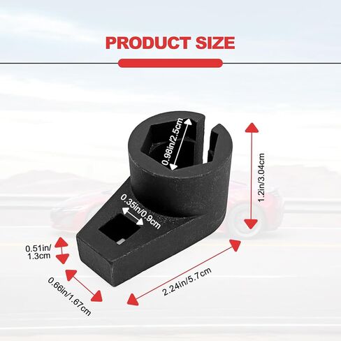Offset Oxygen Sensor Socket - Automotive 3/8-Inch Drive by 7/8-Inch 22mm, Wire Gate Accesses Sensor from Side, Universal for Most Models of Cars Oxygen Sensor Offset Puller in Saudi Arabia