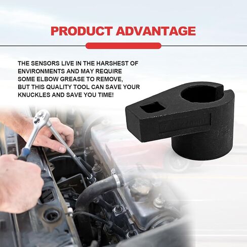 Offset Oxygen Sensor Socket - Automotive 3/8-Inch Drive by 7/8-Inch 22mm, Wire Gate Accesses Sensor from Side, Universal for Most Models of Cars Oxygen Sensor Offset Puller in Saudi Arabia