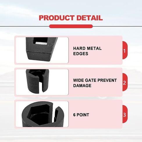 Offset Oxygen Sensor Socket - Automotive 3/8-Inch Drive by 7/8-Inch 22mm, Wire Gate Accesses Sensor from Side, Universal for Most Models of Cars Oxygen Sensor Offset Puller in Saudi Arabia