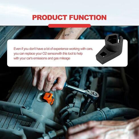Offset Oxygen Sensor Socket - Automotive 3/8-Inch Drive by 7/8-Inch 22mm, Wire Gate Accesses Sensor from Side, Universal for Most Models of Cars Oxygen Sensor Offset Puller in Saudi Arabia