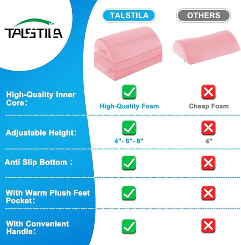 مسند قدم من TALSTILA تحت المكتب في العمل، مسند للقدمين تحت المكتب، مسند قدم مريح بـ 3 ارتفاعات قابلة للتعديل، مسند للقدمين مع جيب دافئ للقدمين، لمكتب المكتب وكرسي المكتب - تخفيف آلام الظهر والساق in Kuwait