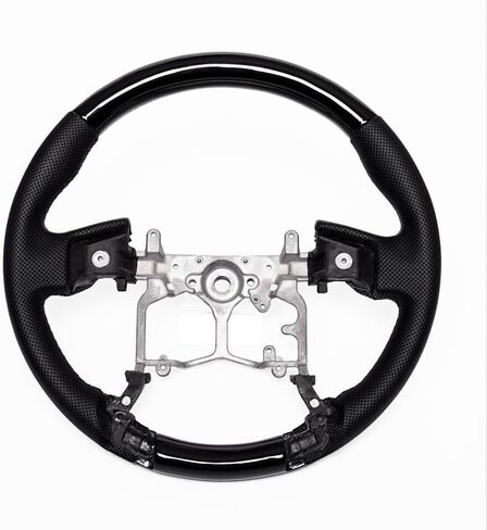 عجلة القيادة REVOLVE، عجلة قيادة من جلد نابا الحقيقي، عجلة قيادة من خشب البيانو الأسود، مقبض جلدي مثقوب لسيارة Toyota 4Runner 2010-2023/Tundra 2014-2021/Tacoma 2012-2023 in Kuwait