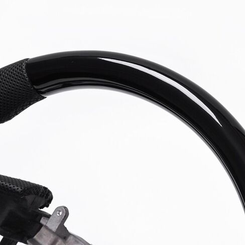 عجلة القيادة REVOLVE، عجلة قيادة من جلد نابا الحقيقي، عجلة قيادة من خشب البيانو الأسود، مقبض جلدي مثقوب لسيارة Toyota 4Runner 2010-2023/Tundra 2014-2021/Tacoma 2012-2023 in Kuwait