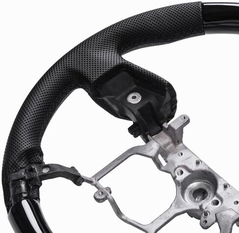 عجلة القيادة REVOLVE، عجلة قيادة من جلد نابا الحقيقي، عجلة قيادة من خشب البيانو الأسود، مقبض جلدي مثقوب لسيارة Toyota 4Runner 2010-2023/Tundra 2014-2021/Tacoma 2012-2023 in Kuwait