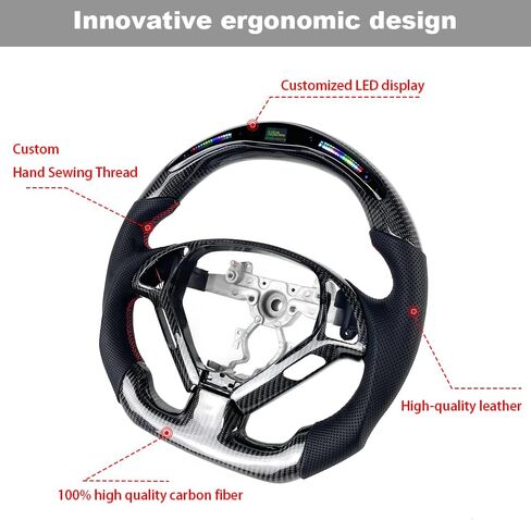 LED Carbon Fiber Steering Wheel for Infiniti G25 G35 G37 with Carbon Y Trim Perforated Leather Steering Wheel 2007 2008 2009 2010 2011 2012 2013 No Heating Function in Saudi Arabia