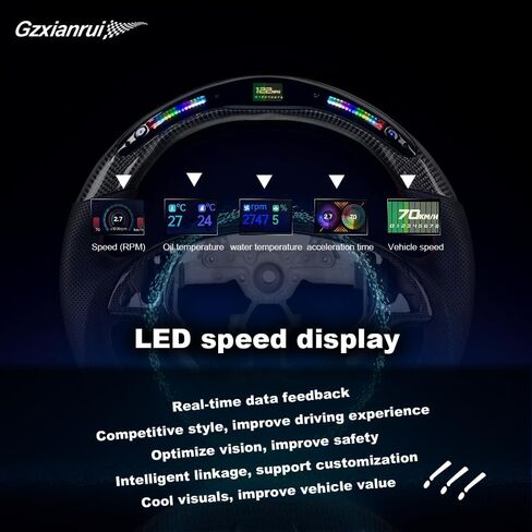 LED Carbon Fiber Steering Wheel for Infiniti G25 G35 G37 with Carbon Y Trim Perforated Leather Steering Wheel 2007 2008 2009 2010 2011 2012 2013 No Heating Function in Saudi Arabia