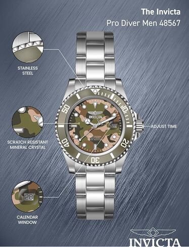 Invicta Pro Diver Men 40mm Stainless Steel Steel Green+Beige+Camouflage dial PC32 Quartz in Saudi Arabia