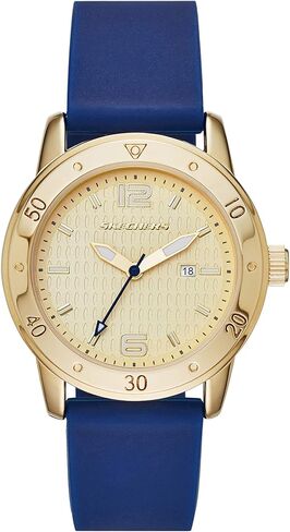 Skechers Women's Redondo Quartz Three-Hand Date Watch, Color: Gold, Navy (Model: SR6052) in Saudi Arabia