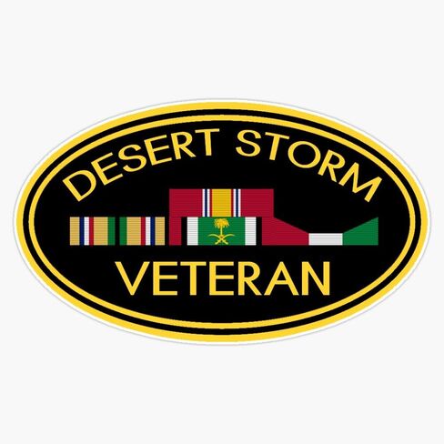 Desert Storm Veteran Window Bumper Sticker Decal 5" in Saudi Arabia
