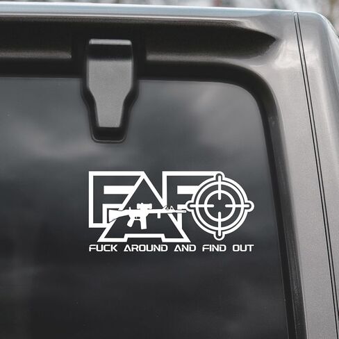 Aolamegs 3pcs Fuck Around and Find out Funny Car Stickers - FAFO Fuck Around Find out Warning Vinyl Sticker for Laptop/Truck/Window/Bumper, Protected by F Around and Find out Offensive Transfer Decals in Saudi Arabia