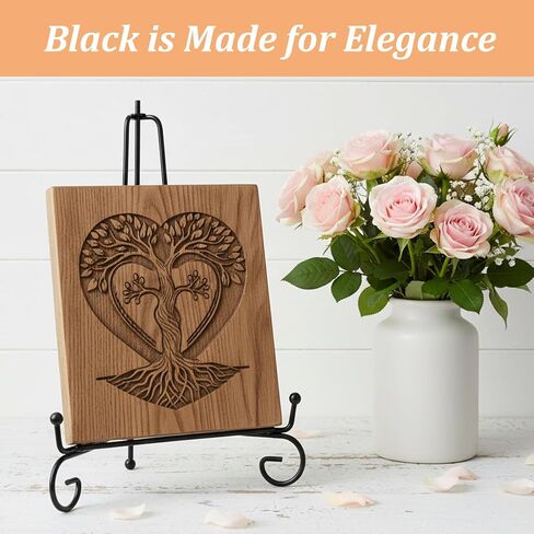 MAQUITA 10 Pack Iron Display Stands 10 Inches Plate Picture Stands for Display Black Metal Foldable Easel Stand Decorative for Frame Book Card Artwork Book Collection Foldable Easel Stand Decorative in Saudi Arabia
