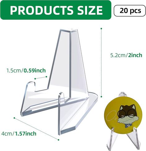 20 حزمة من حامل عرض بطاقات الأكريليك لبطاقات PSA وبطاقات الرياضة والتجارة - حامل حامل بطاقات شفاف، حامل صغير لبطاقة البيسبول، العملة المعدنية، عرض التارو (2.1 بوصة) in Kuwait