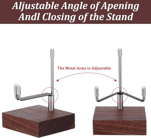Wood Display Stand with Adjustable Metal Arms Gold Decorative Plate Stand Easel Holder Small Rock Crystal Collectibles Holder for Displaying Picture Mineral Fossil Coral in Saudi Arabia