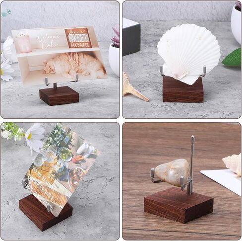 Wood Display Stand with Adjustable Metal Arms Gold Decorative Plate Stand Easel Holder Small Rock Crystal Collectibles Holder for Displaying Picture Mineral Fossil Coral in Saudi Arabia