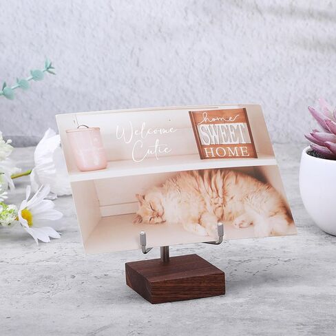 Wood Display Stand with Adjustable Metal Arms Gold Decorative Plate Stand Easel Holder Small Rock Crystal Collectibles Holder for Displaying Picture Mineral Fossil Coral in Saudi Arabia
