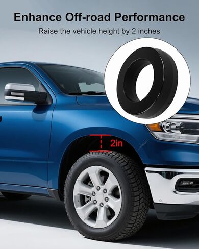 مجموعة رفع التسوية الأمامية مقاس 2 بوصة مناسبة لـ Ram 1500 2WD 1994-2018 مناسبة لـ Ram 2500 3500 2WD 1994-2013 فواصل دعامة أمامية مزورة ترفع السيارة بمقدار 2 بوصة in Saudi Arabia