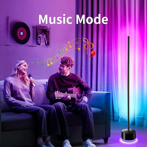 مصباح أرضي LED من KSIPZE، مصابيح أرضية زاوية RGB+IC مع جهاز تحكم عن بعد، زر، التحكم في التطبيق 16 مليون لون، 200+ مشهد، مزامنة الموسيقى، مصباح زاوية LED ذكي DIY لغرفة النوم in Saudi Arabia