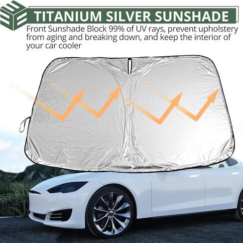 مظلة للزجاج الأمامي EYPINS لسيارة Tesla Model Y Model 3 2016-2025 - غطاء كامل للحماية من الأشعة فوق البنفسجية ومظلة للسيارة in Kuwait