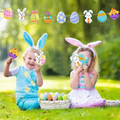 45 PCS Easter Cutouts for Bulletin Board Decorations, Easter Egg Bunny Chick Paper Cutouts for Holiday Springtime Party Home Office School Classroom Wall Bulletin Board Decorations in Saudi Arabia