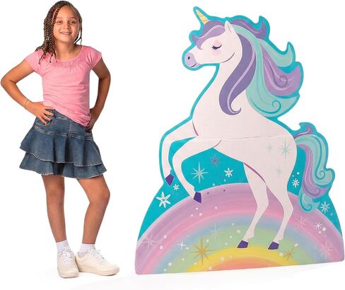 Fun Express 44" x 4 ft. 6" Rainbow Unicorn Cardboard Cutout Stand-Up in Saudi Arabia