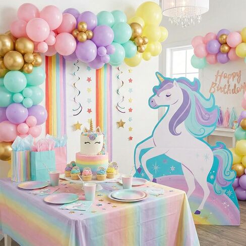 Fun Express 44" x 4 ft. 6" Rainbow Unicorn Cardboard Cutout Stand-Up in Saudi Arabia