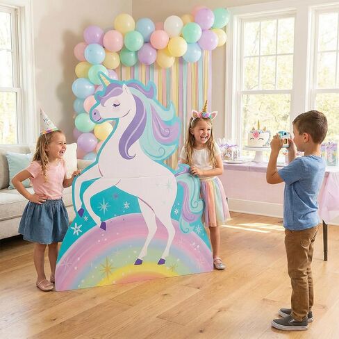Fun Express 44" x 4 ft. 6" Rainbow Unicorn Cardboard Cutout Stand-Up in Saudi Arabia