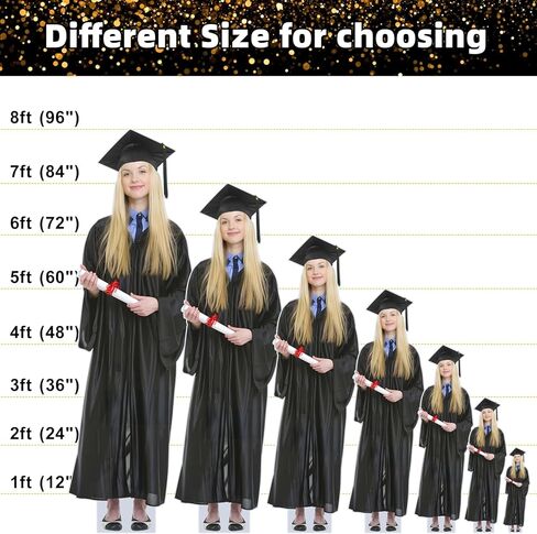 Custom Life Size Cardboard Cutout 1-8ft Personalized Graduation Standee High Resolution Photo Props for Wedding, Birthday Celebration Decor Upload Your Photo Photo Gifts in Kuwait