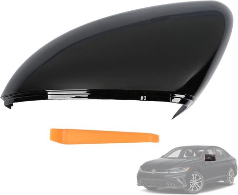 غطاء غطاء مرآة جانبية للسائق الأيسر متوافق مع Volkswagen Jetta 2019 2020 2021 2022 2023 2024 2025 استبدال أغطية مرآة الرؤية الخلفية للباب الخارجي بدون إشارات الانعطاف in Saudi Arabia