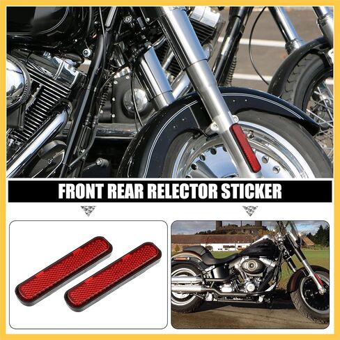 Front Lower Fork Reflector Sticker Rear Saddlebag Reflective Cover Universal Oval Red 2 Pcs Auto Replacement Parts in Saudi Arabia