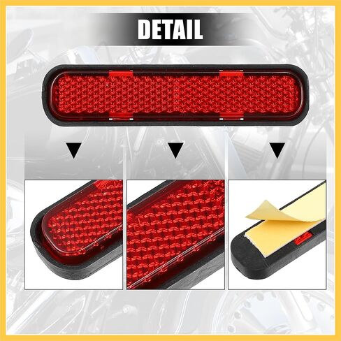 Front Lower Fork Reflector Sticker Rear Saddlebag Reflective Cover Universal Oval Red 2 Pcs Auto Replacement Parts in Saudi Arabia