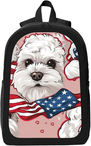 The Cat Wearing American Patriotic Backpack Game Bags Laptop Shoulder Bags Bookbag 17 Inch Large Travel Backpacks For Men Women in Saudi Arabia