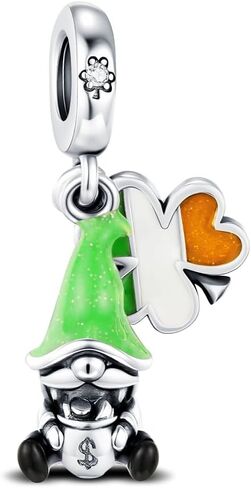 KEQ St. Patrick's Shamrock Charm Fit for Pandora Moment Bracelets 925 Sterling Silver Shamrock Bead Charm Gift for Granddaught Mom Wife Women in Saudi Arabia