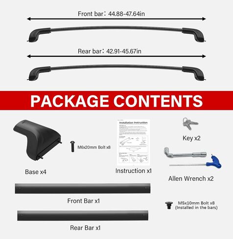 300lbs Roof Rack Cross Bars Compatible with Honda Pilot 2016-2022 with Flush Rails with Lock Aluminum Cross Bar for Rooftop Cargo Carrier Luggage Kayak Canoe Bike Snowboard in Kuwait