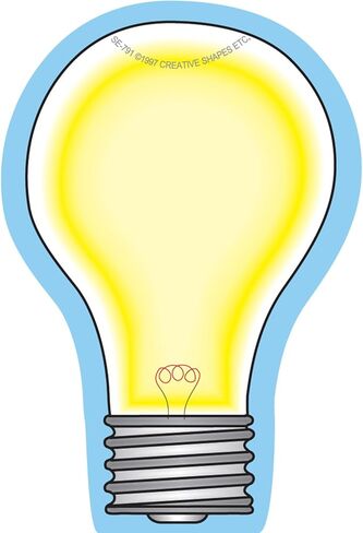 SHAPES ETC. 35 Sheets Light Bulb Mini Notepad 3.25x2in - Classroom Bulletin Board Decorations, Bright Lightbulb Cutouts, School Craft Projects, Science Party Decor, Kids Room Decor, DIY Crafts Made in USA in Saudi Arabia