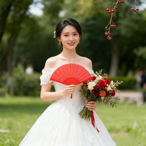 مراوح يد كبيرة قابلة للطي، مراوح للرقص الخطي، 2 حزمة مروحة يد صينية كونغ فو تاي تشي للرجال/النساء، مهرجان، رقص، هدية، أداء، ديكورات (أحمر، برتقالي) in Kuwait