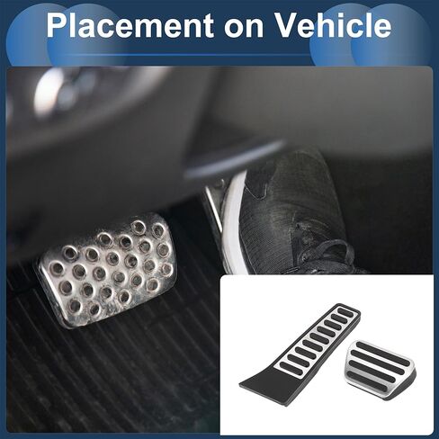 1 Set Automatic Foot Pedal Pads Foot Accelerator Pedal Covers for Range Rover L322 2003-2012 Aluminum Alloy Silver Tone in Saudi Arabia