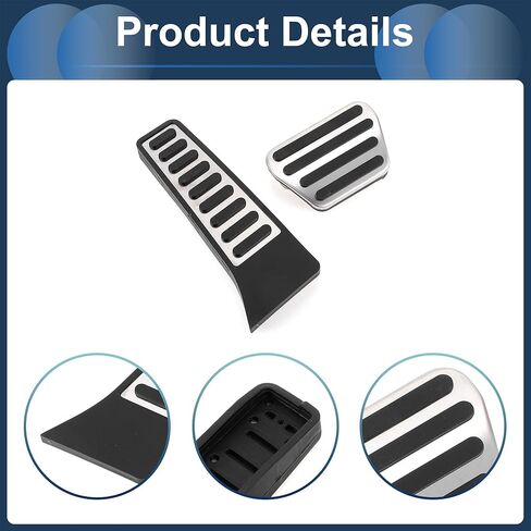 1 Set Automatic Foot Pedal Pads Foot Accelerator Pedal Covers for Range Rover L322 2003-2012 Aluminum Alloy Silver Tone in Saudi Arabia