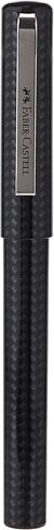 Faber-Castell Fountain Pen Carbon Design Medium Nib + 6 Blue Ink Cartridges, SCHOOL+, 149809 in Saudi Arabia