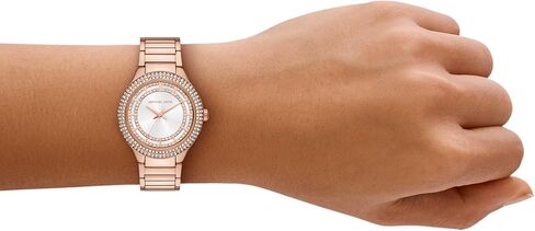 Michael Kors Women's Sylvia Three-Hand Rose Gold-Tone Stainless Steel Bracelet Watch (Model: MK4942) in Saudi Arabia
