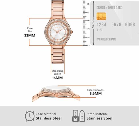 Michael Kors Women's Sylvia Three-Hand Rose Gold-Tone Stainless Steel Bracelet Watch (Model: MK4942) in Saudi Arabia