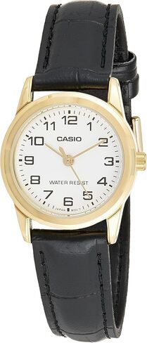 Casio Women's LTPV001GL-7B Black Leather Quartz Watch in Saudi Arabia