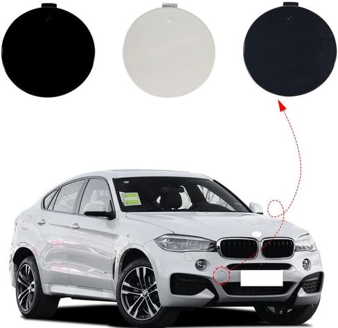 Car Front Bumper Tow Hook Cover Cap Towing Eye for BMW X6 M Aerodynamics Sport F16 2015 2016 2017 2018 2019 Trailer Cover Cap 51118065933 (Unpainted) in Saudi Arabia