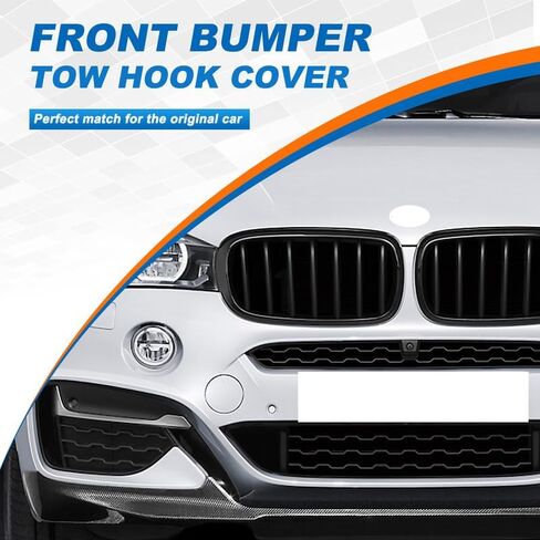 Car Front Bumper Tow Hook Cover Cap Towing Eye for BMW X6 M Aerodynamics Sport F16 2015 2016 2017 2018 2019 Trailer Cover Cap 51118065933 (Unpainted) in Saudi Arabia