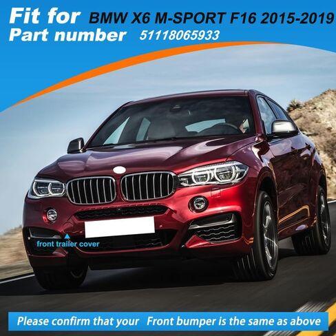 Car Front Bumper Tow Hook Cover Cap Towing Eye for BMW X6 M Aerodynamics Sport F16 2015 2016 2017 2018 2019 Trailer Cover Cap 51118065933 (Unpainted) in Saudi Arabia