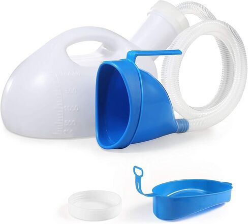 ONEDONE Portable Urinals for Men Women Urine Bottle Spill Proof Female Male Pee Bottle Urinal for Men Camping Toilet 68 OZ 47.24" Long Tube with Lid Blue in Saudi Arabia