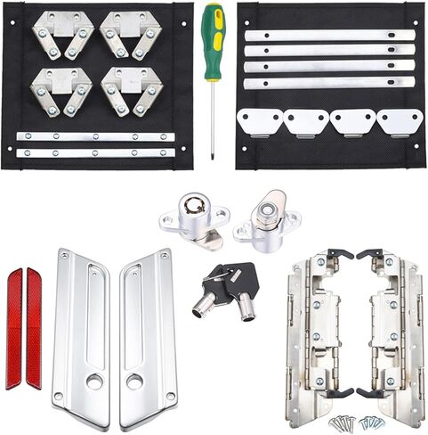 Benlari Saddle Bag Hardware Kit, Saddlebag Hardware Latch Set Fit for Harley Davidson 1993-2013 Touring Road King Road Glide Street Glide Electra Glide in Saudi Arabia