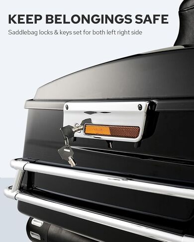 Benlari Saddle Bag Hardware Kit, Saddlebag Hardware Latch Set Fit for Harley Davidson 1993-2013 Touring Road King Road Glide Street Glide Electra Glide in Saudi Arabia